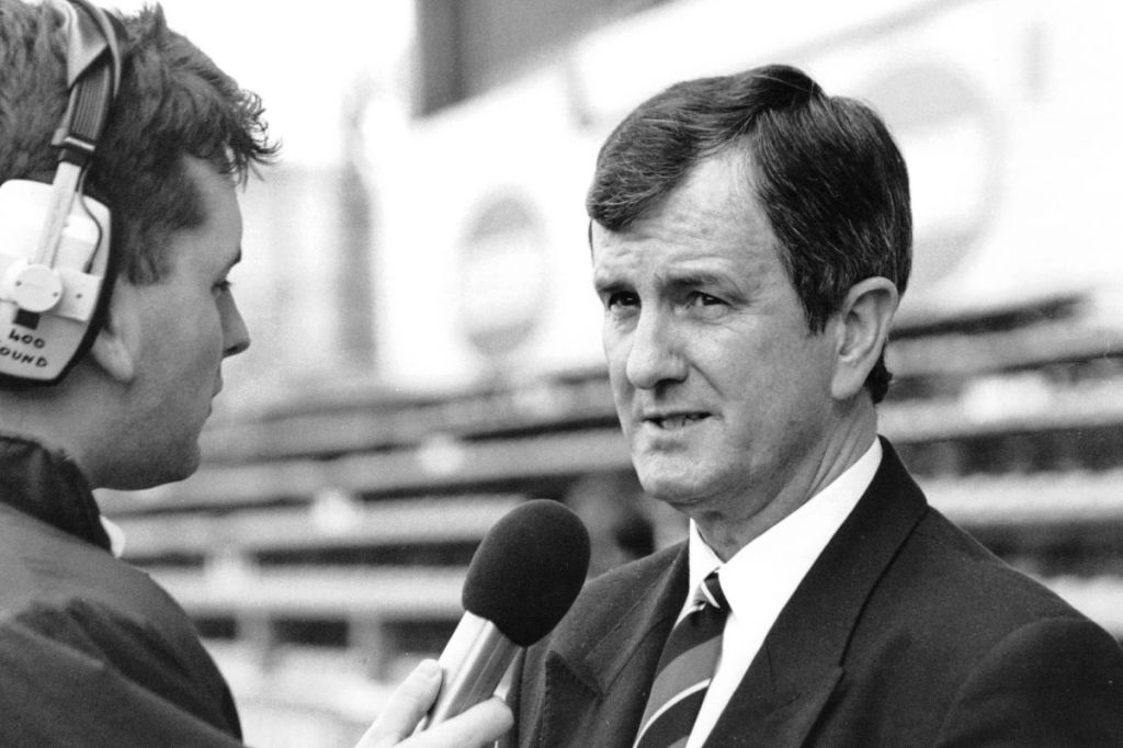 Dunfermline manager Bert Paton being interview. PIC: Dunfermline FC